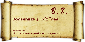 Borsenszky Kámea névjegykártya
